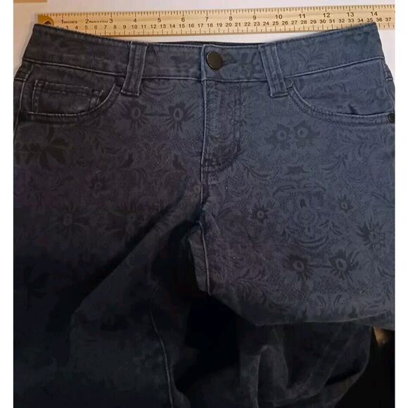 Cabi Jeans Women's Blue Floral Print Skinny Stretch Denim Mid Rise Size 2 - Picture 8 of 13